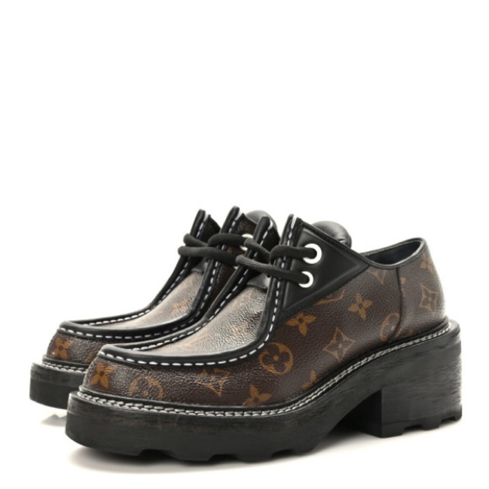 Louis Vuitton Monogram Black and Brown Loafers, Italy 38